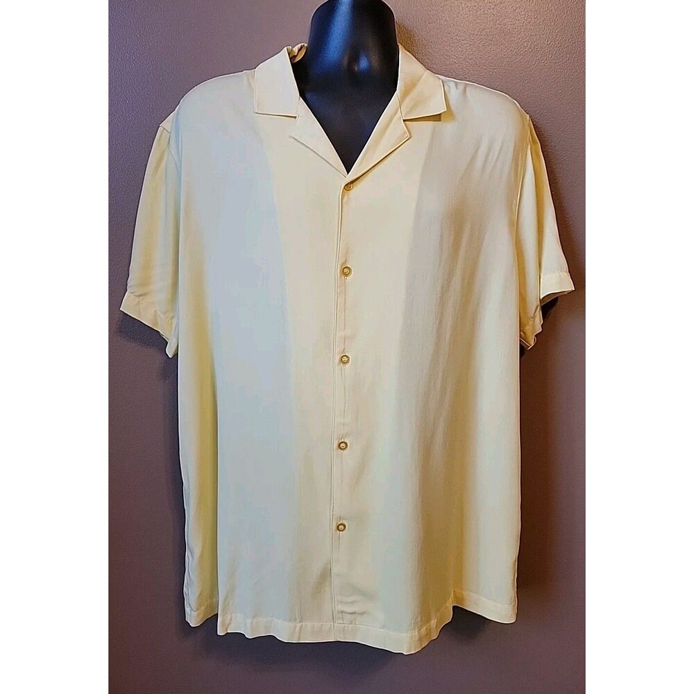 NWT - Forever 21 - Mens Woven Top/Shirt - Short Sleeve, Collared, Yellow | XL